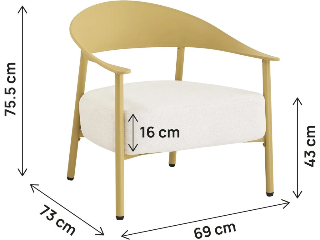 Set di 2 poltrone da giardino in plastica e metallo "Céora" - Giallo