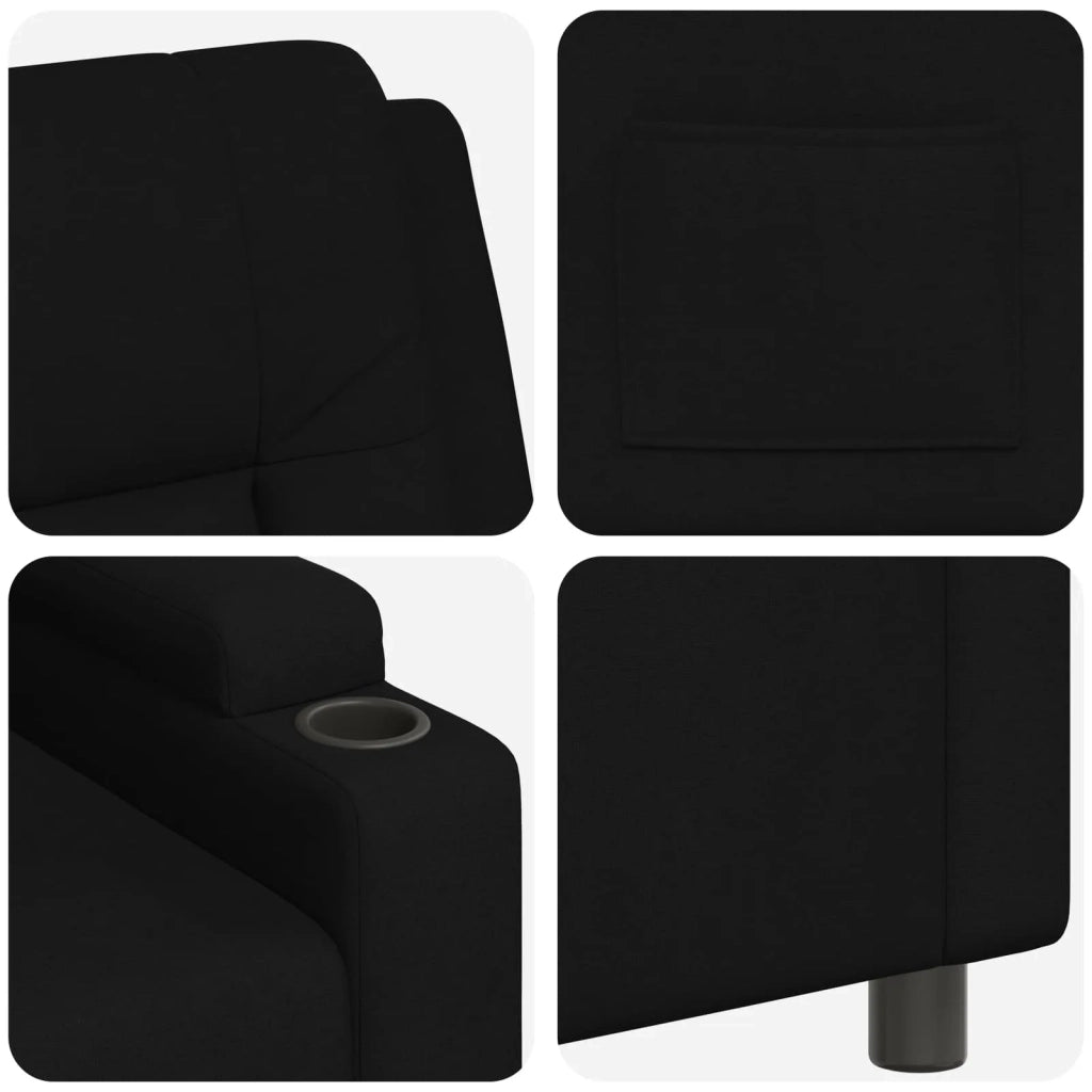Poltrona reclinabile Nero 75 x 95 x 100 cm Tessuto 42051157