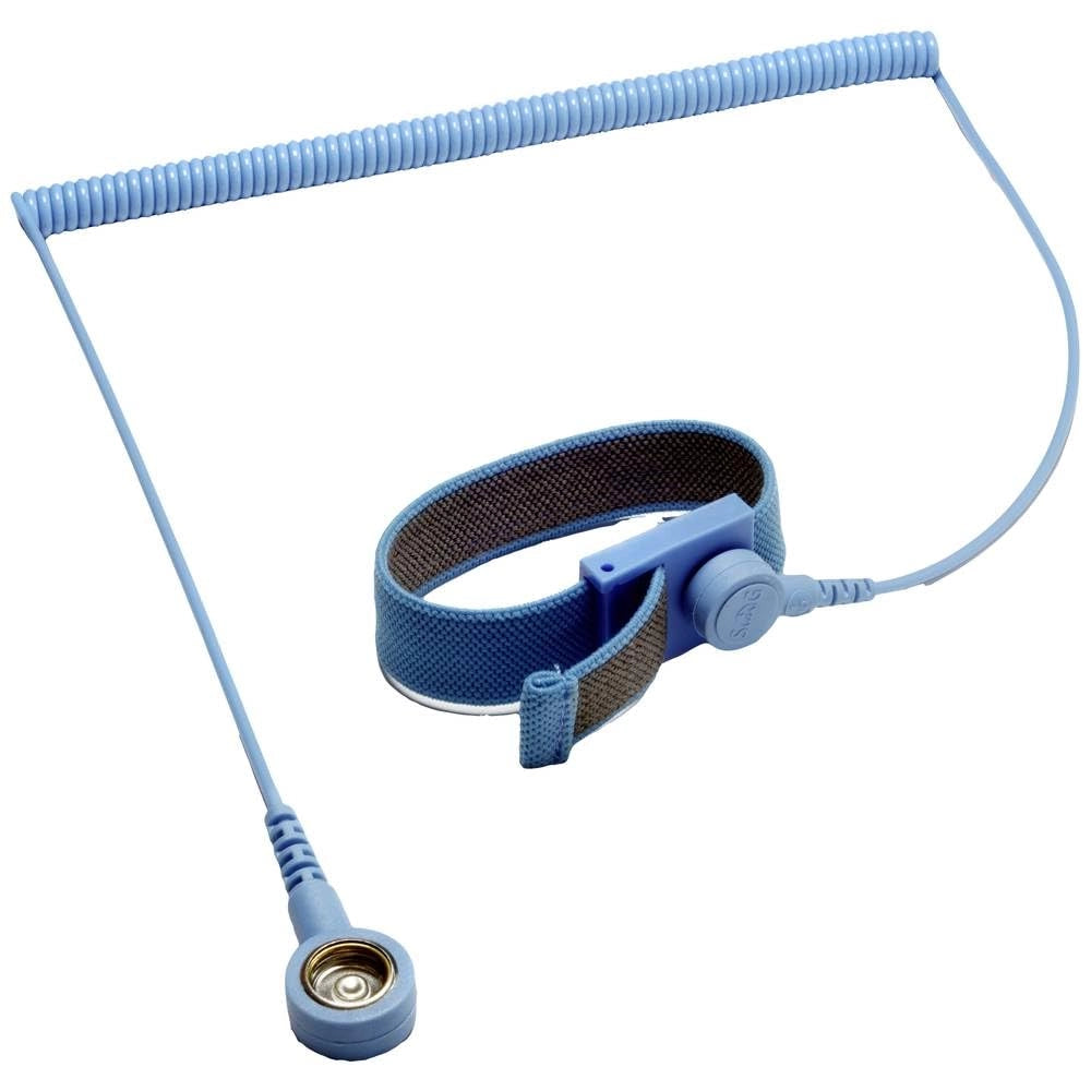 Set di braccialetto antistatico ESD con cinturino regolabile, 1 pezzo, Blu