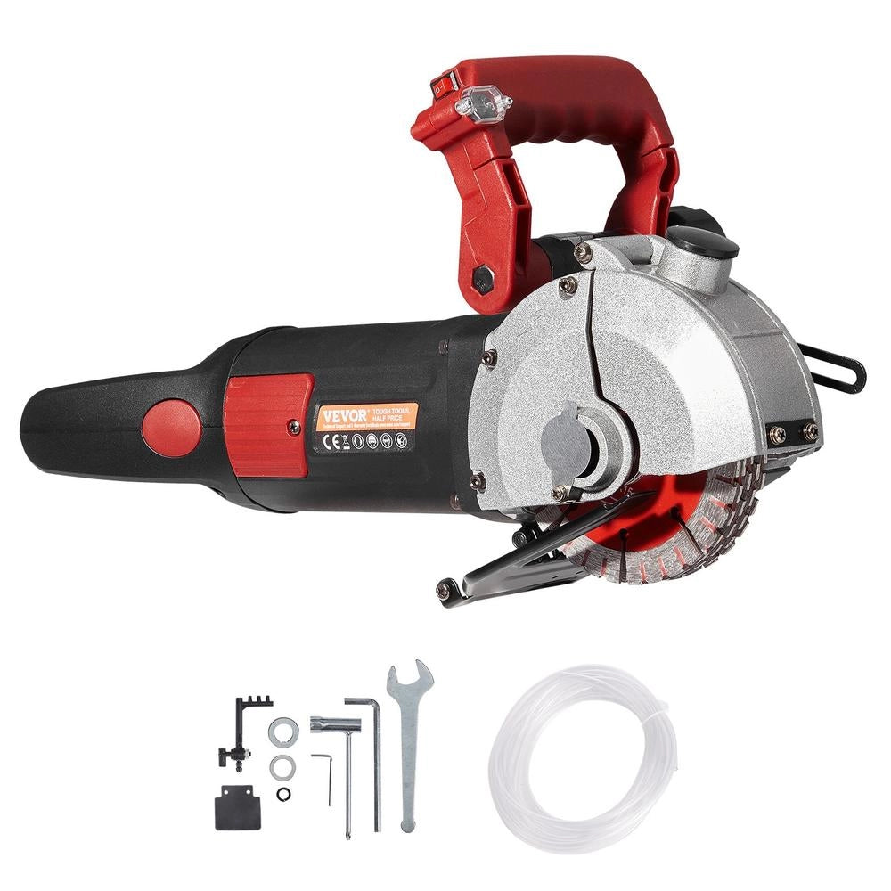 Scanalatrice da Muro Elettrica 4800W 220V Modello KC125, Profondità Taglio Regolabile Max 34mm, con 5 Dischi, per Scanalature Pareti e Bricolage