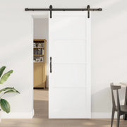 Porta scorrevole 83 x 211 cm Legno ingegnerizzato Bianco e Nero 3449964