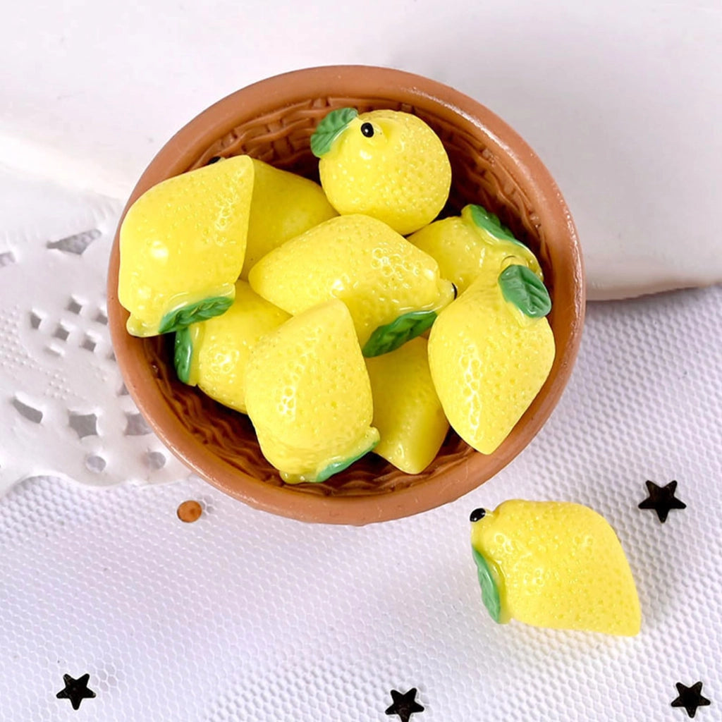 Frutta artificiale in resina, 20 pezzi, limone, decorazione mini