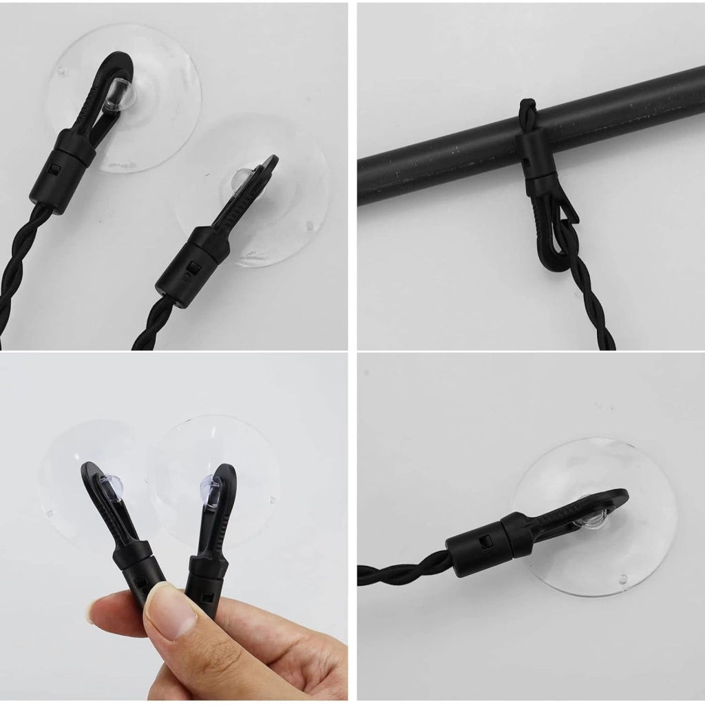 Set di 2 stendini retrattili per bucato, con ganci e ventose