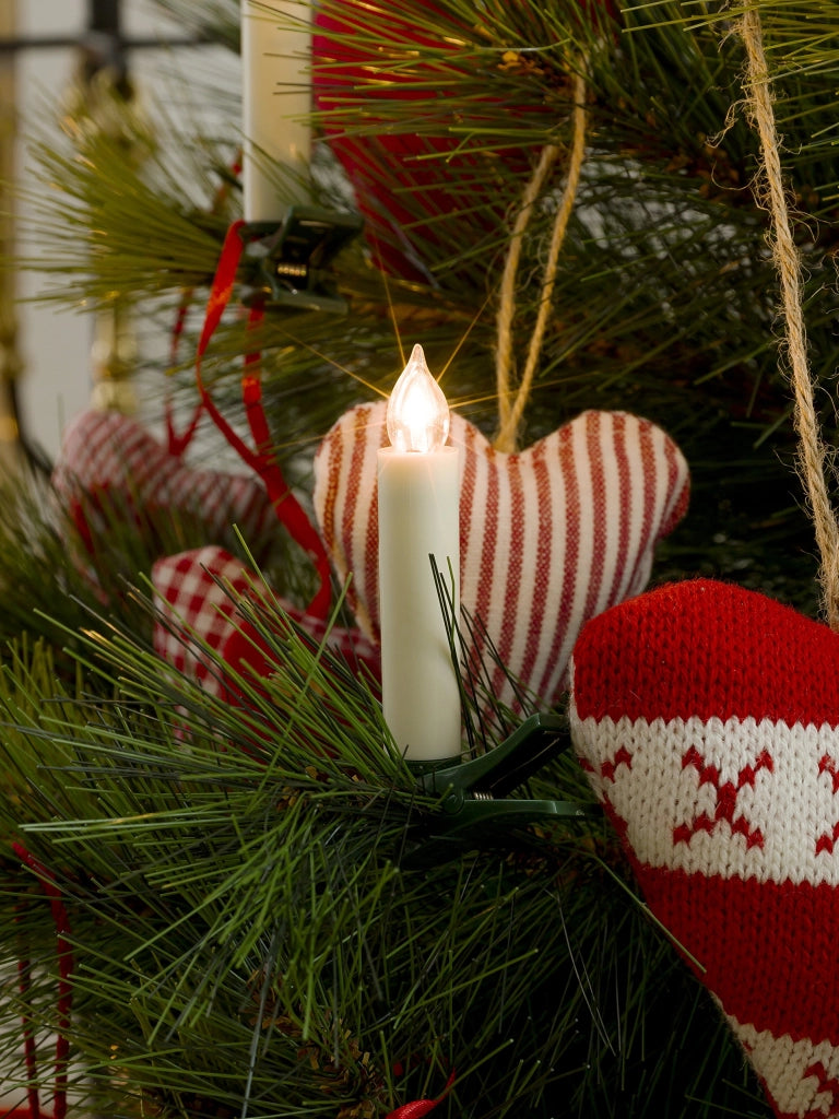 Set di 10 candele a forma di albero a LED, alimentate a batteria, luce bianco caldo, 10 cm