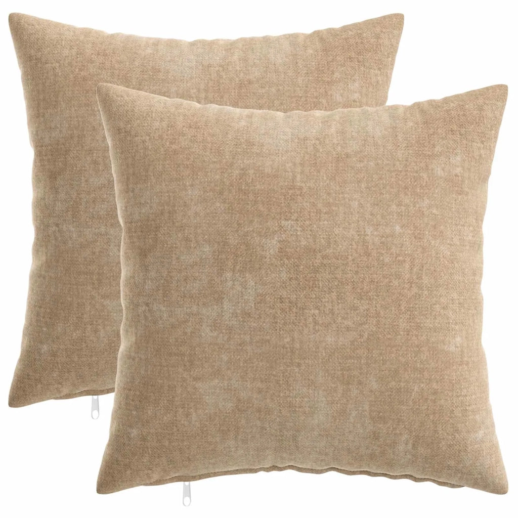 Federa 2 pz HEERLEN Tortora 45 x 45 cm Tessuto Chenille 910462