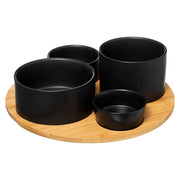 Set aperitivo 5 pezzi bambù nero