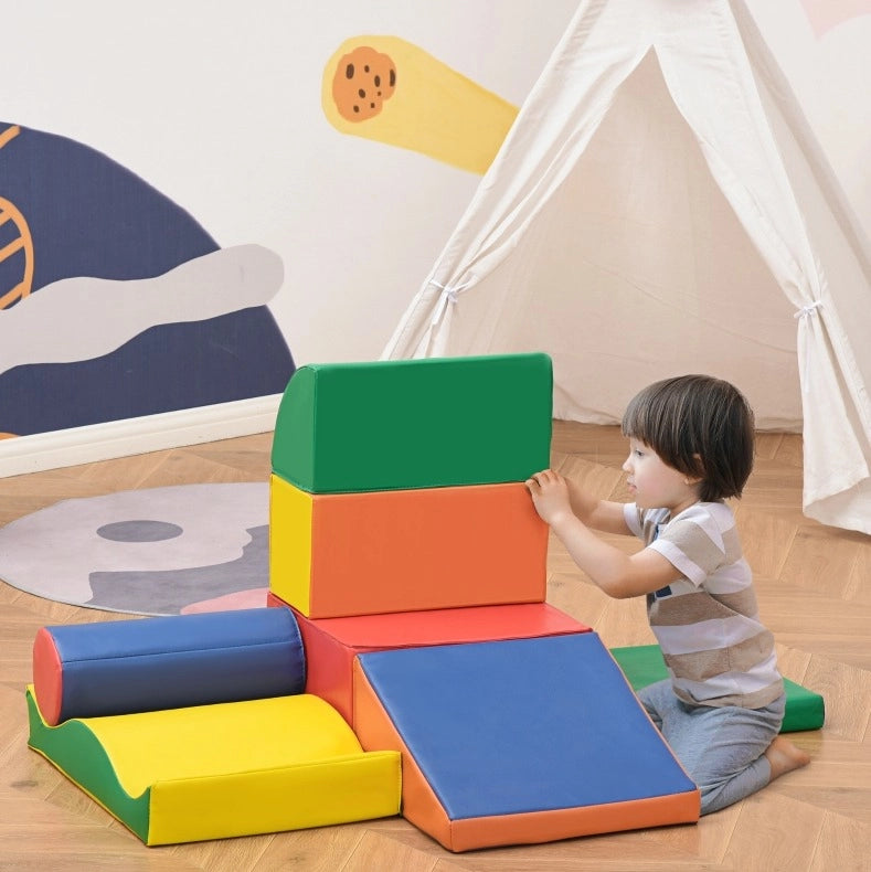 BLOCCHI Morbidi da gioco Set da 7 pezzi in pelle rigenerata multicolore