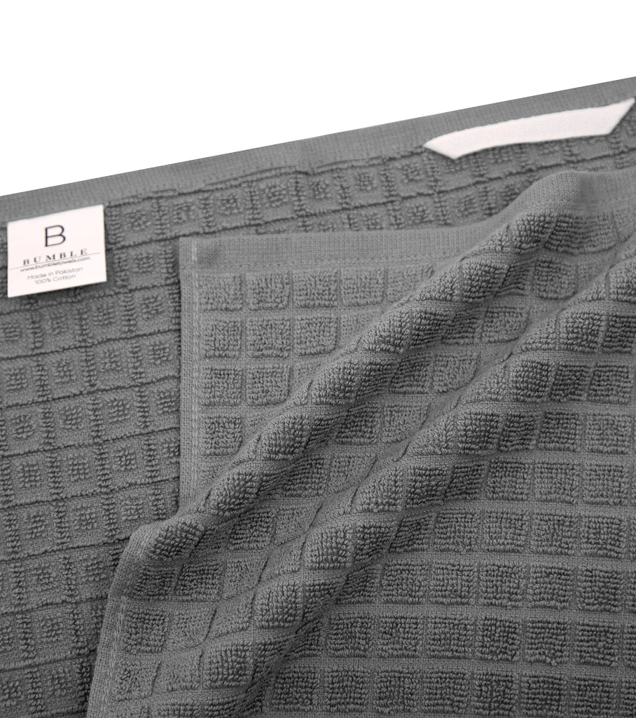 Set di 6 strofinacci da cucina, 50x70 cm, in cotone, grigi, con occhiello per appendere