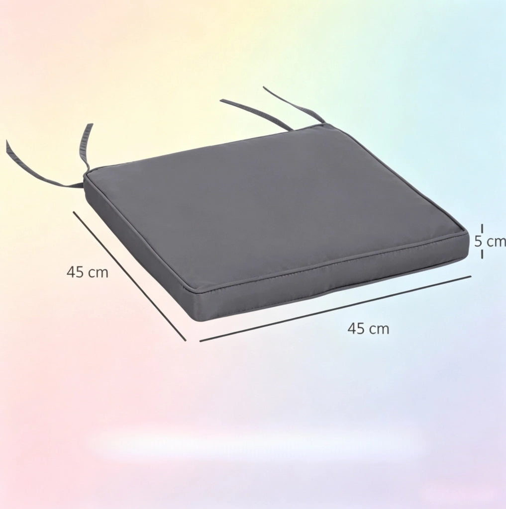 Set di 2 cuscini per sedie da giardino grigio scuro 45 x 45 cm