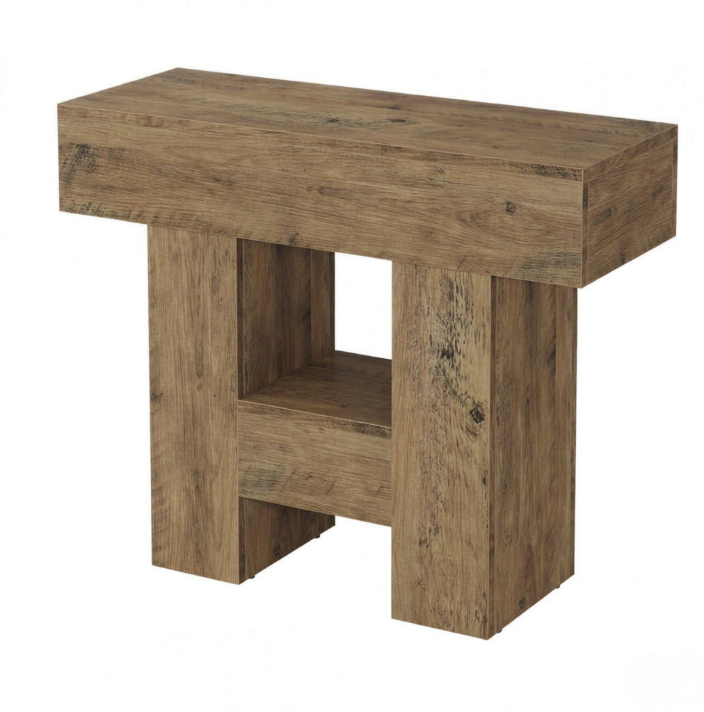 Tavolino laterale stretto 80x30 cm in MDF marrone
