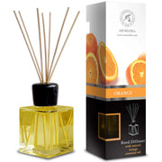 Diffusore di fragranza per ambienti, arancia, 200 ml, con 10 bastoncini di rattan