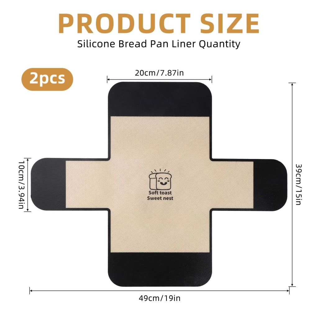 Stampi in silicone per pane, set da 2, antiaderenti, 49 x 39 cm, neri/beige