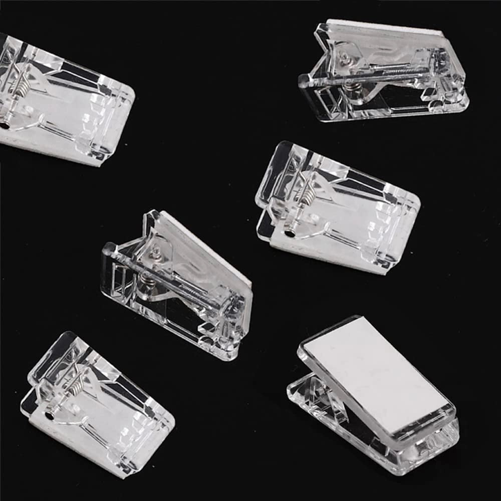 60 graffette adesive, in plastica, 13x26 mm, trasparenti
