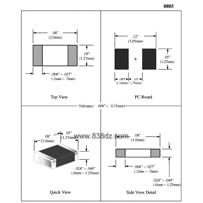 Resistenza SMD, tipo 1206, 100 pezzi, 620K Ohm, 1%, 1/4 W