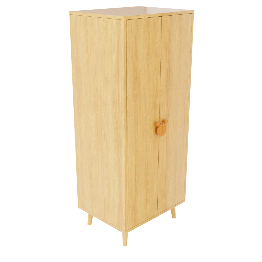Armadio a due ante 70 x 55 x 170 cm con vano contenitore e piedini rialzati
