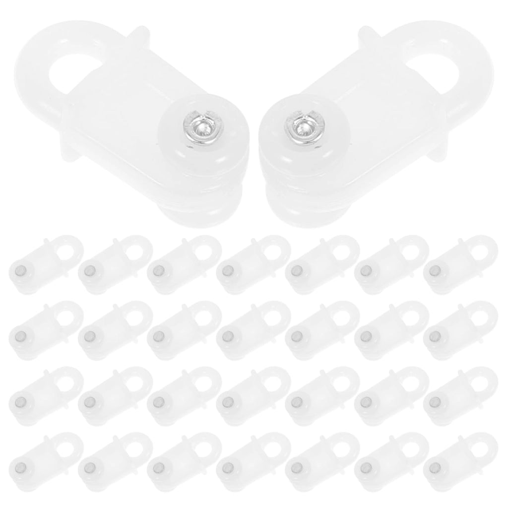 Tende avvolgibili in plastica, 100 pezzi, a doppio rullo, dimensioni 2,3 x 1 x 1 cm, colore bianco