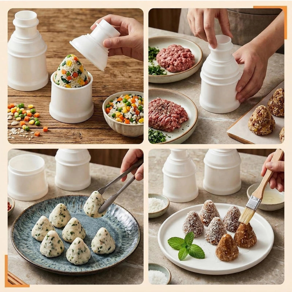 2 stampi per arancini, 160 g, rotondi e conici, per preparare polpette e ravioli