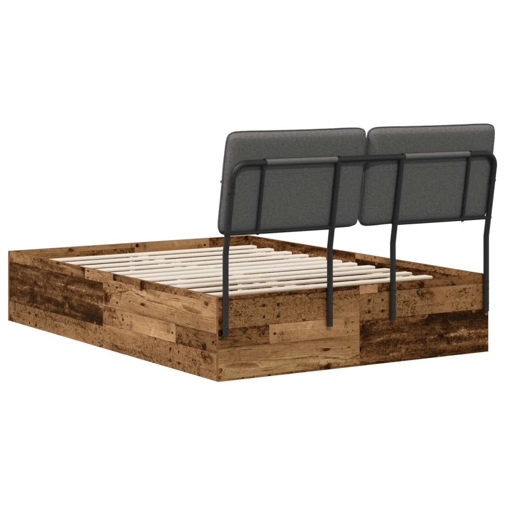 Letto matrimoniale con testiera Legno vecchio e grigio scuro 3440396