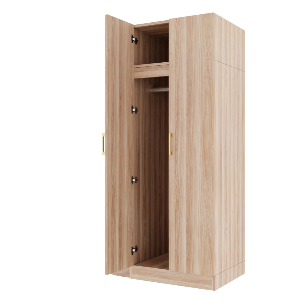 Armadio a due ante con ripiani e cassetti, 90 x 55 x 170 cm
