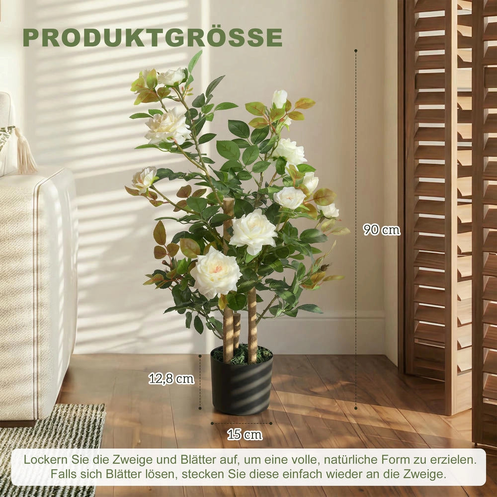 Pianta artificiale decorativa per interni ed esterni altezza 90 cm con 4 fusti per casa e terrazzo design moderno