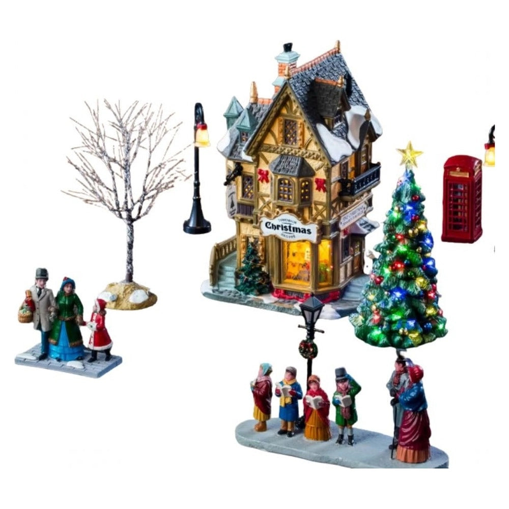 Negozio di addobbi per villaggio di natale set tannenbaum lemax