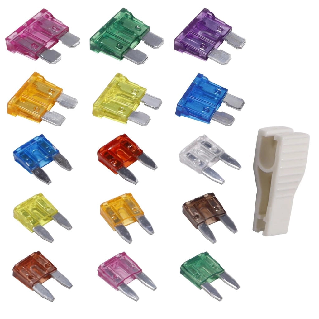 Kit di fusibili per auto, 168 pezzi, formato mini e standard, da 2 a 30A