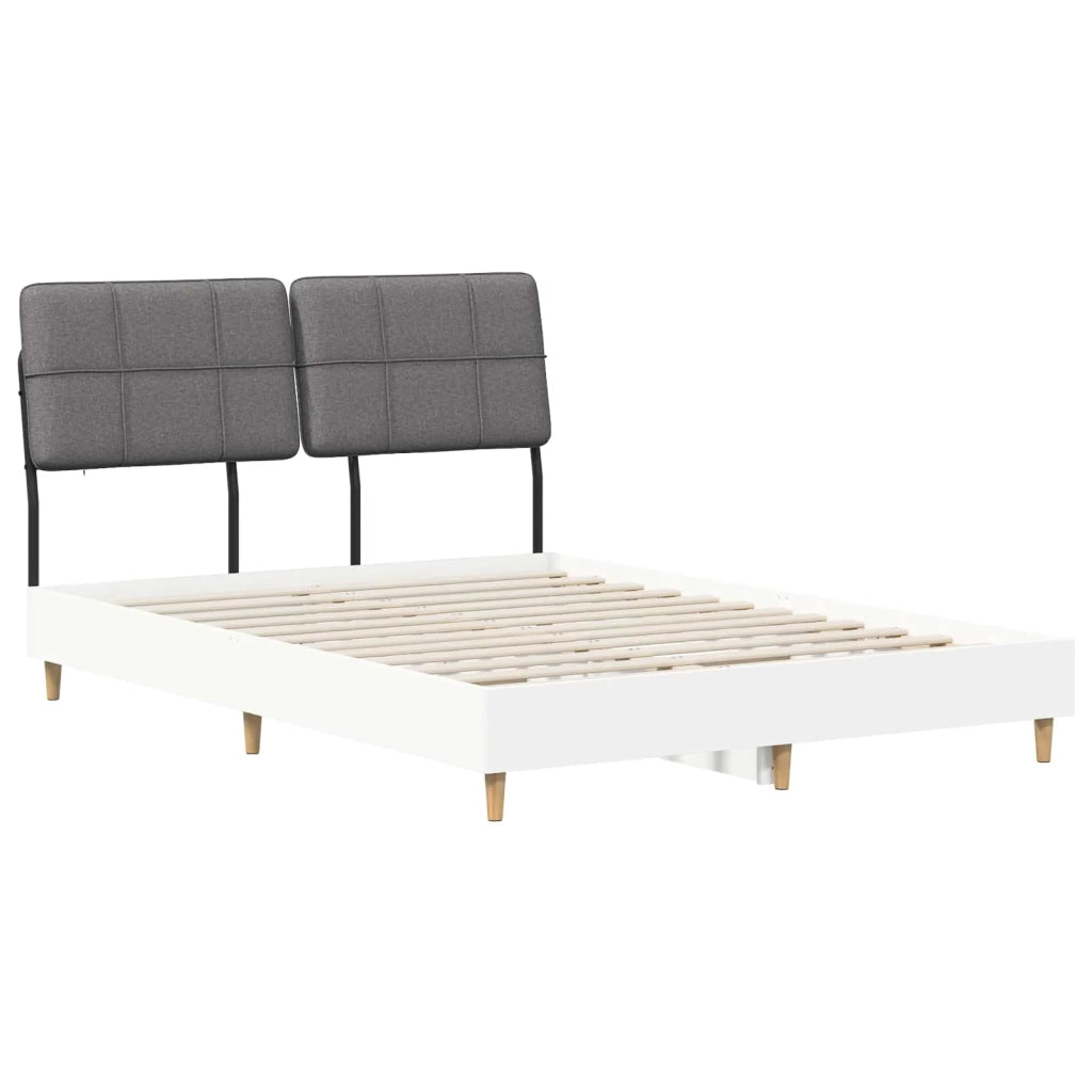 Letto matrimoniale con testiera Bianco e Grigio Chiaro 3440678