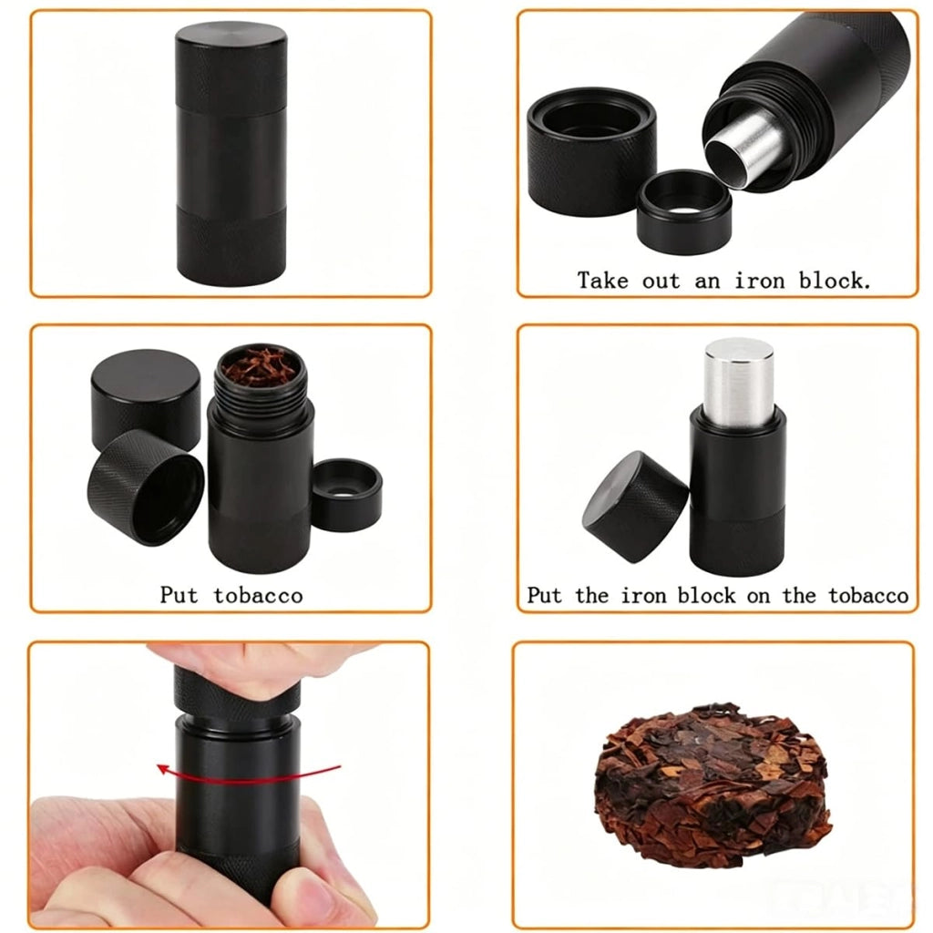 Pressa per polline, dimensioni 59 x 27 mm, pressa manuale, compressore per erbe, colore nero
