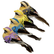 Uccelli artificiali in schiuma con artigli, confezione da 4 pezzi, 10 cm, decorazioni a tema piume