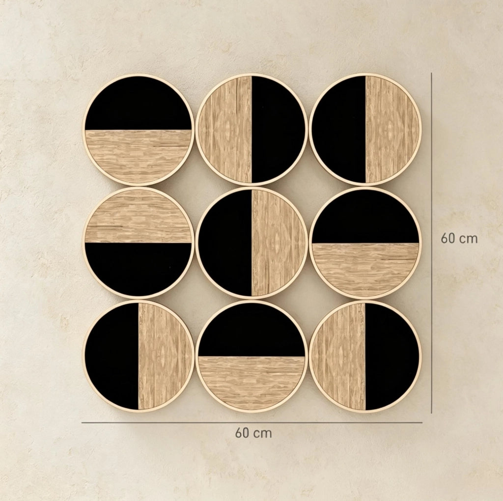 Decorazione da parete tridimensionale con specchio, 60 x 60 cm