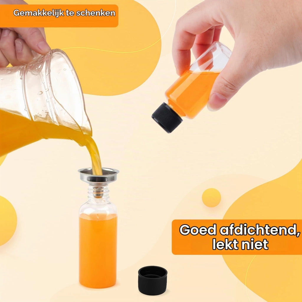 48 mini-bottiglie di plastica da 30/60/100 ml, riutilizzabili, con accessori