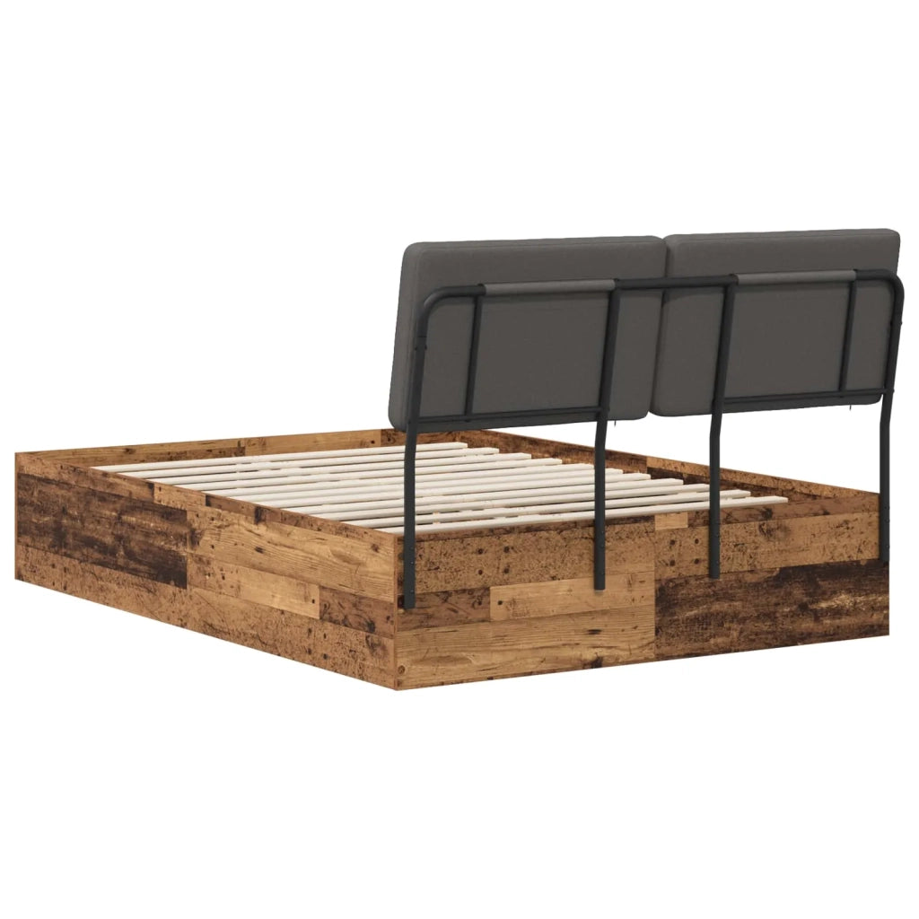 Letto matrimoniale con testiera Legno vecchio e grigio scuro 3439244