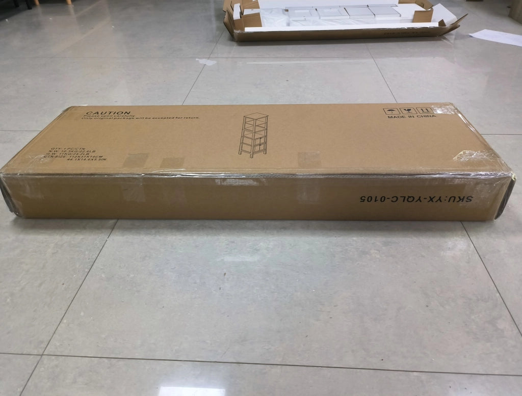 Colonna bagno 20 x 30 x 161 cm in MDF bianco, 2 cassetti, 3 ripiani