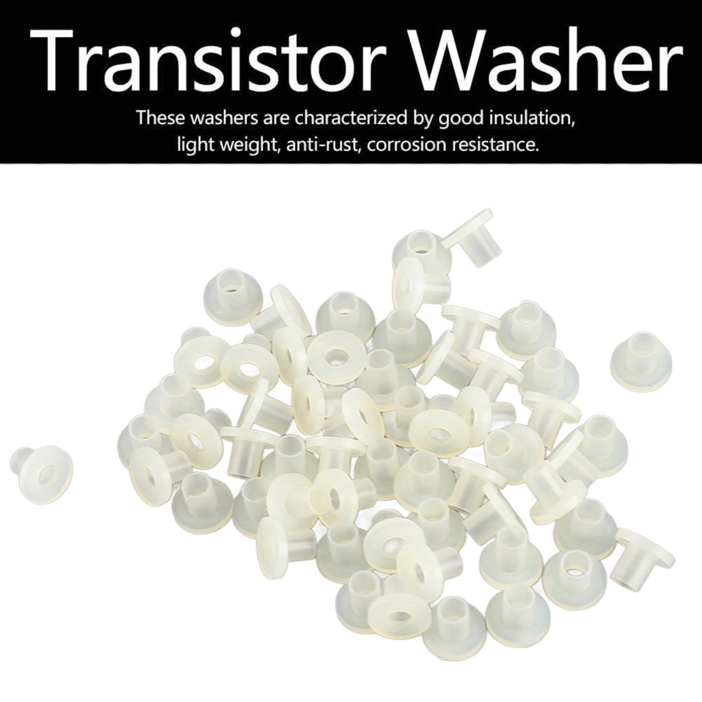 Anelli transistor in plastica isolata, colore bianco, confezione da 100 pezzi (modello TW-10)