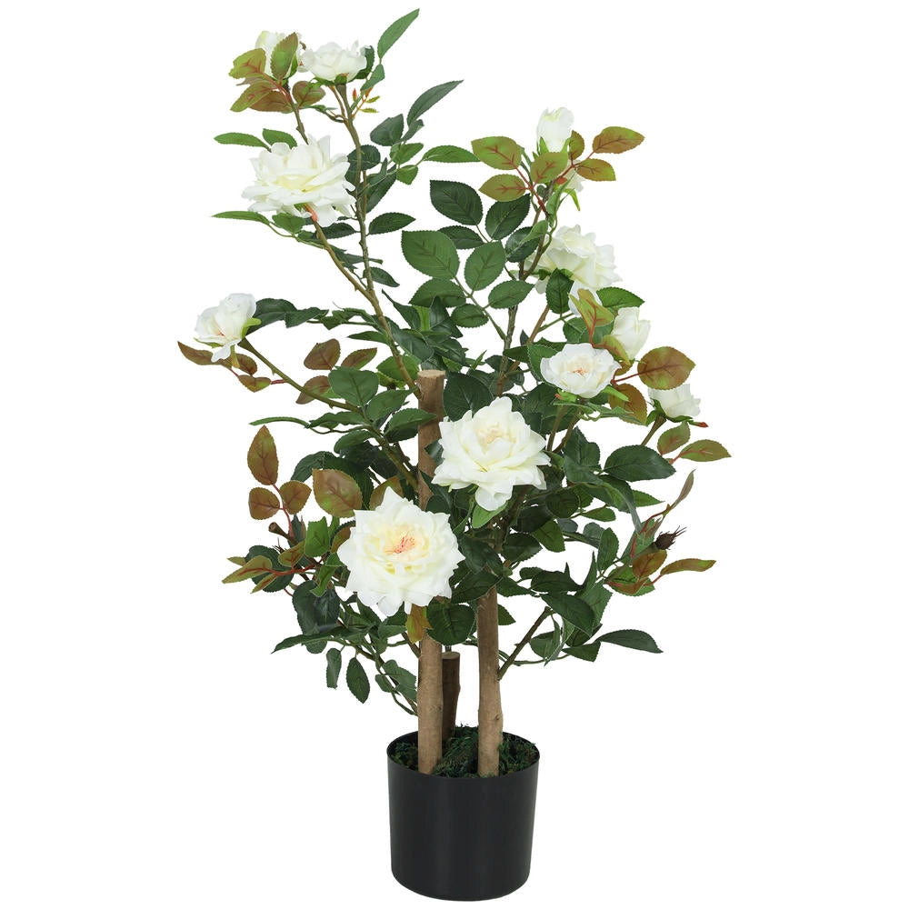 Pianta artificiale decorativa per interni ed esterni altezza 90 cm con 4 fusti per casa e terrazzo design moderno