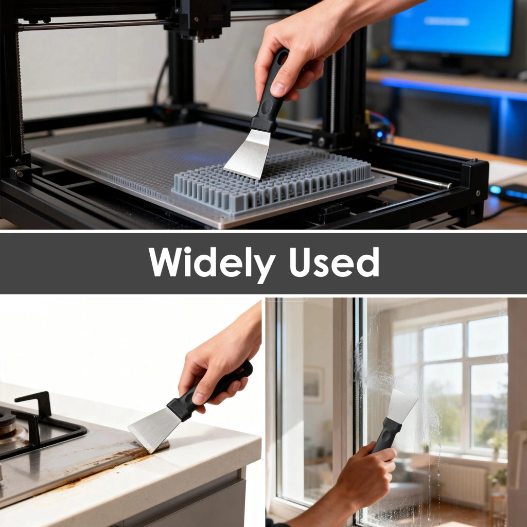 Set di 4 spatole per stampanti 3D, in acciaio inossidabile, dritte e curve