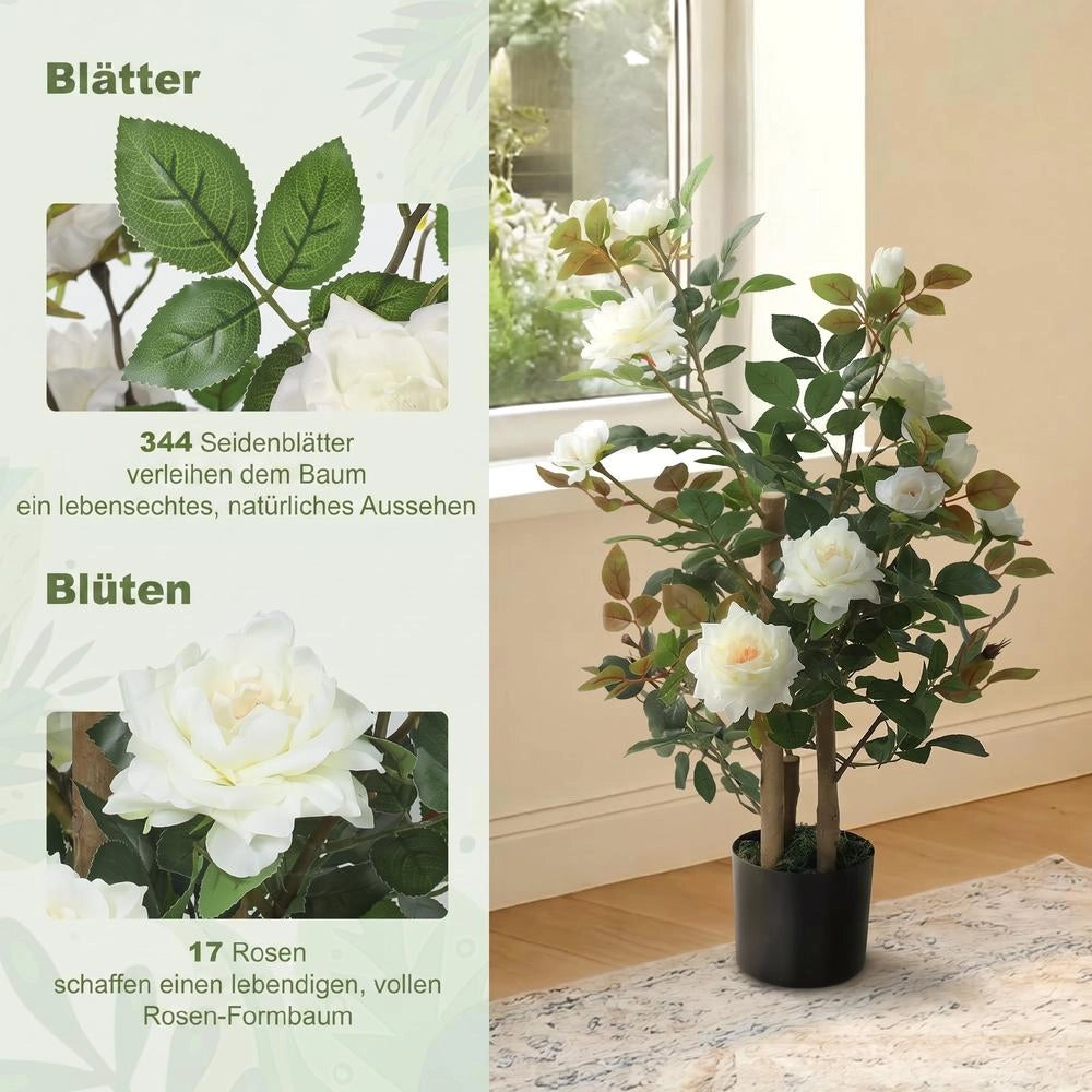 Pianta artificiale decorativa per interni ed esterni altezza 90 cm con 4 fusti per casa e terrazzo design moderno