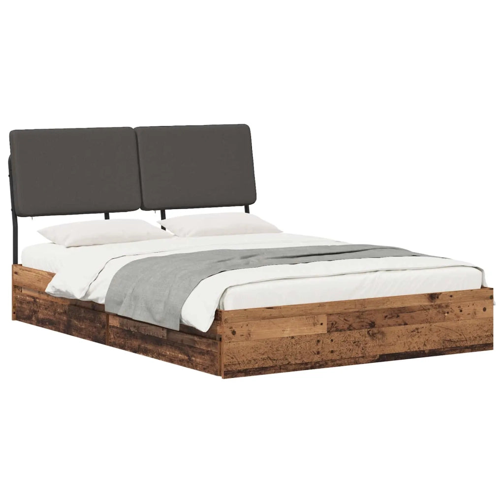 Letto matrimoniale con testiera Legno vecchio e grigio scuro 3439316