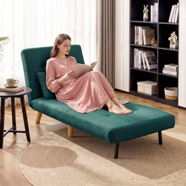 Poltrona letto 3 in 1 reclinabile verde scuro 72x78x79 cm