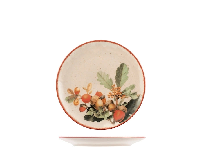 Servizio Piatti Crimson Leaves 18 Pezzi in Stoneware – Set Tavola per 6 Persone con Piatti Piani, Fondi e Dessert, Design Coupe Elegante e Decorativo H&H