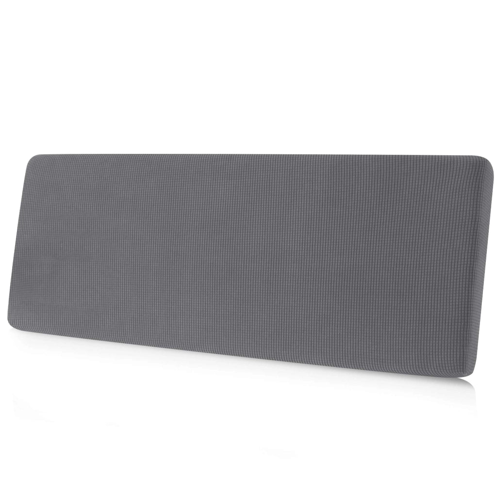 Copertura elasticizzata per divano a due posti, color grigio chiaro, in tessuto jacquard
