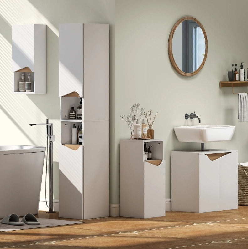 Mobile sottolavabo bianco 60 x 35 x 57,9 cm con ante soft-close