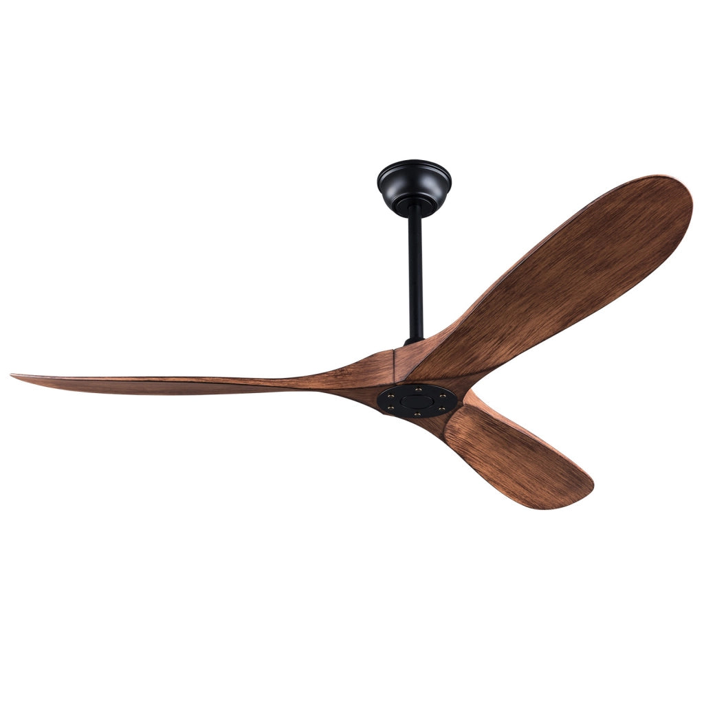 VENTILATORE da soffitto 106,7 cm senza luce, nero e noce scuro, con telecomando
