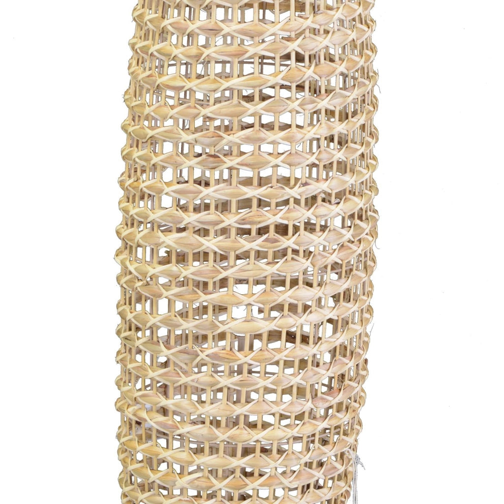 Lampada rattan naturale da terra con attacco cm ø31h119