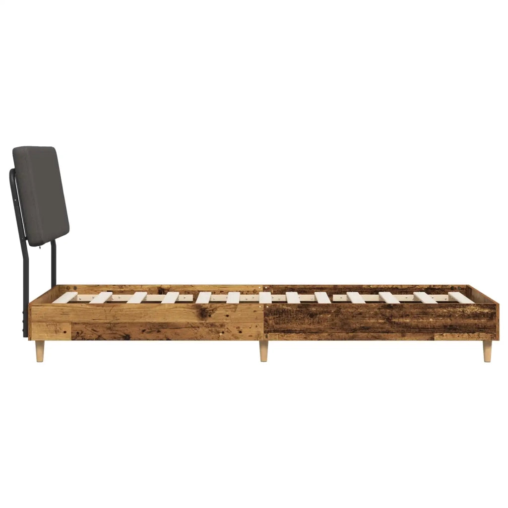 Letto singolo con testiera Legno vecchio e grigio scuro 8001851