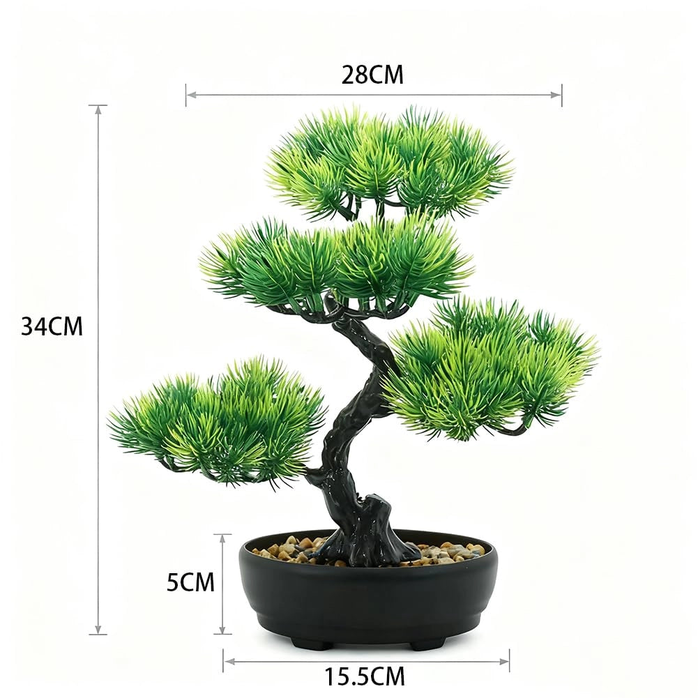 Bonsai artificiale, dimensioni 34x28 cm, pianta ornamentale realistica per interni ed esterni