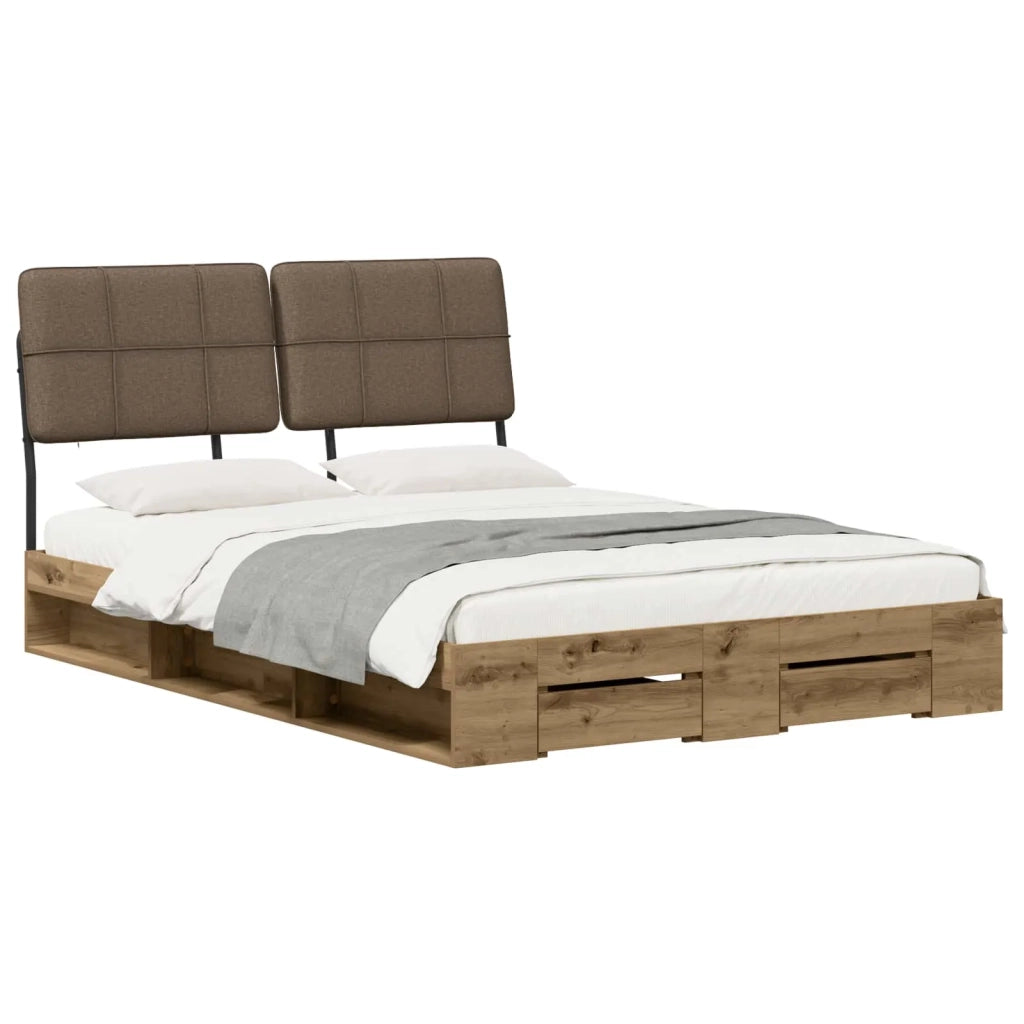 Letto matrimoniale con testiera Rovere Artisan e Tortora 3440525