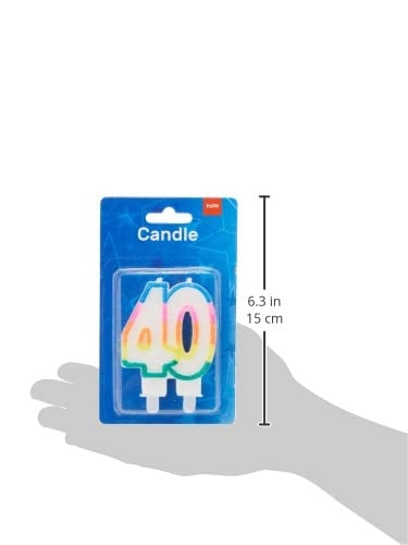 Candele scintillanti, confezione da 40, con 2 supporti, multicolore, in cera, 2 pezzi.