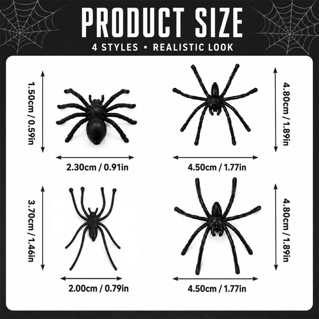 100 ragni in plastica realistica per la decorazione di Halloween
