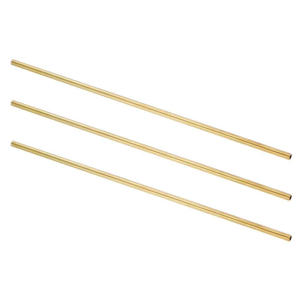 Tubi in ottone, 3 pezzi, 4 x 0,5 mm, 200 mm, senza saldature, a sezione circolare